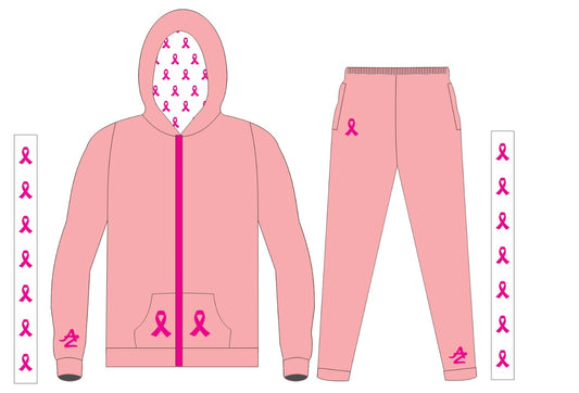 AZ Full Zip up sweatsuit (breast cancer edition)