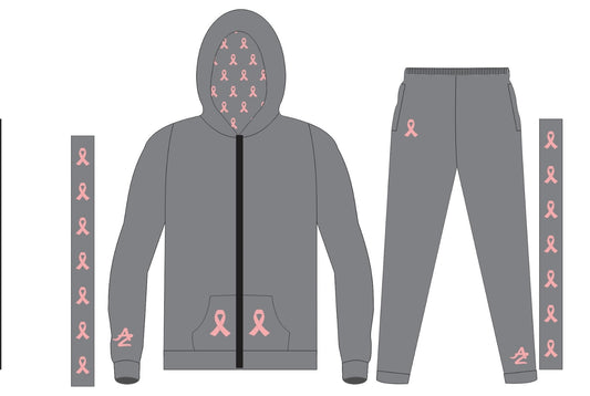 AZ Full Zip up sweatsuit (breast cancer edition)